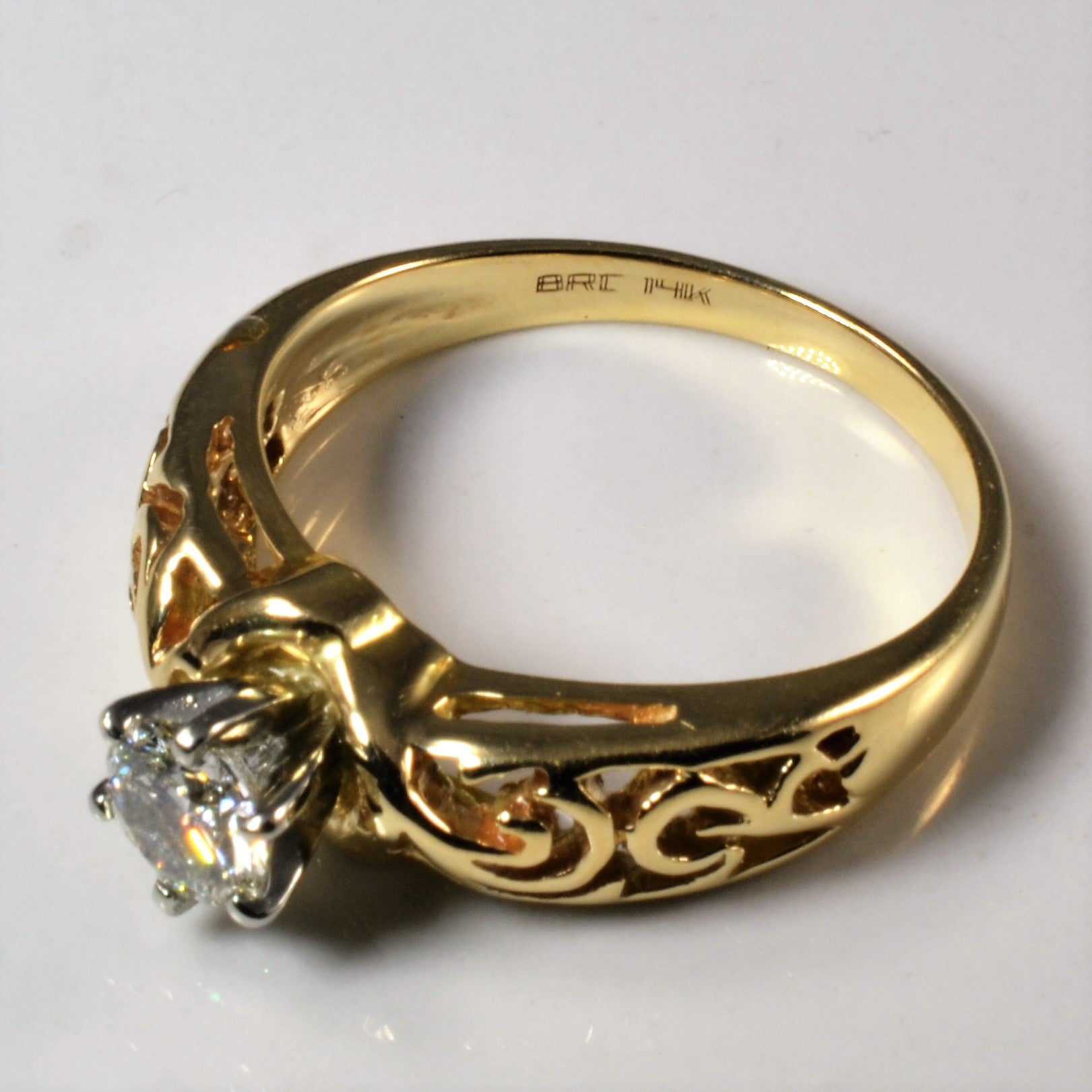 Filigree Six Prong Solitaire Diamond Ring | 0.65ct | SZ 10 |
