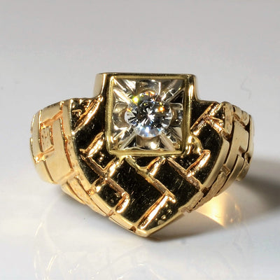 Textured Solitaire Diamond Ring | 0.26ct | SZ 9.75 |