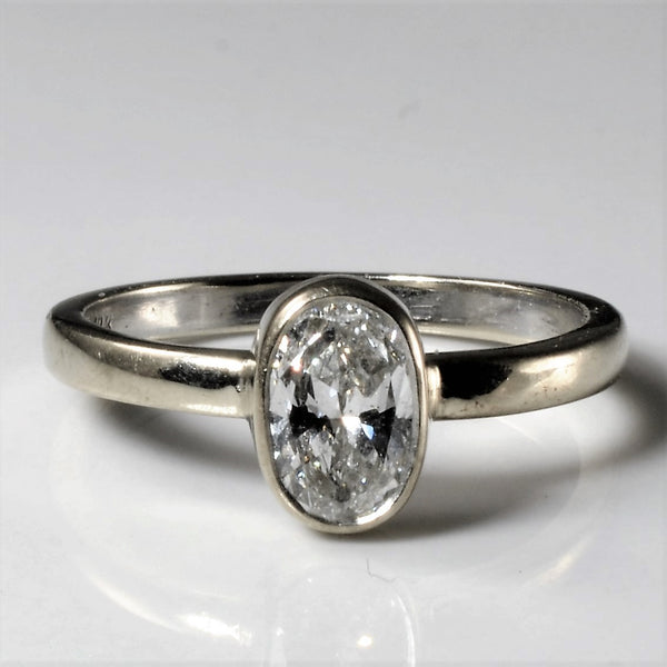 Bezel Set Oval Diamond Engagement Ring | 0.50ct | SZ 6.25 |