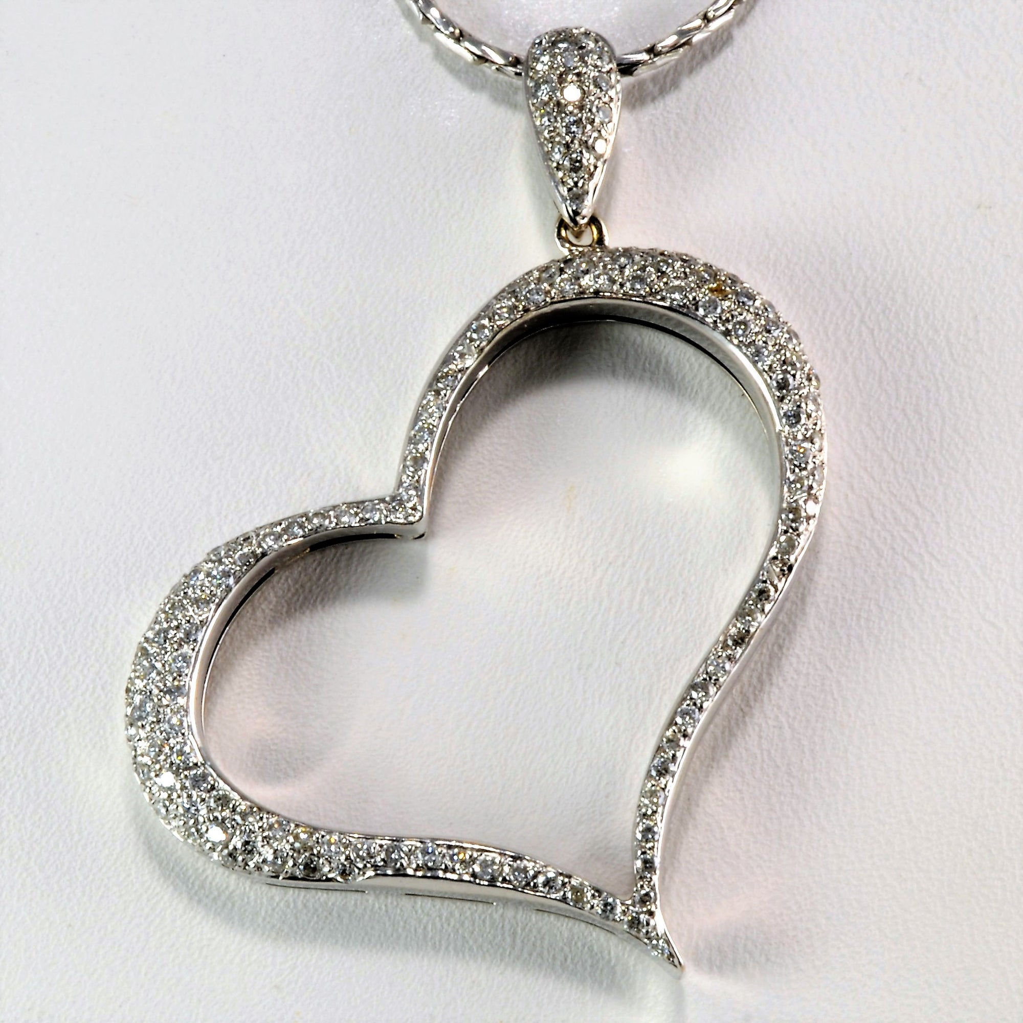 Pave Diamond Heart Necklace | 0.65ctw, 14''|