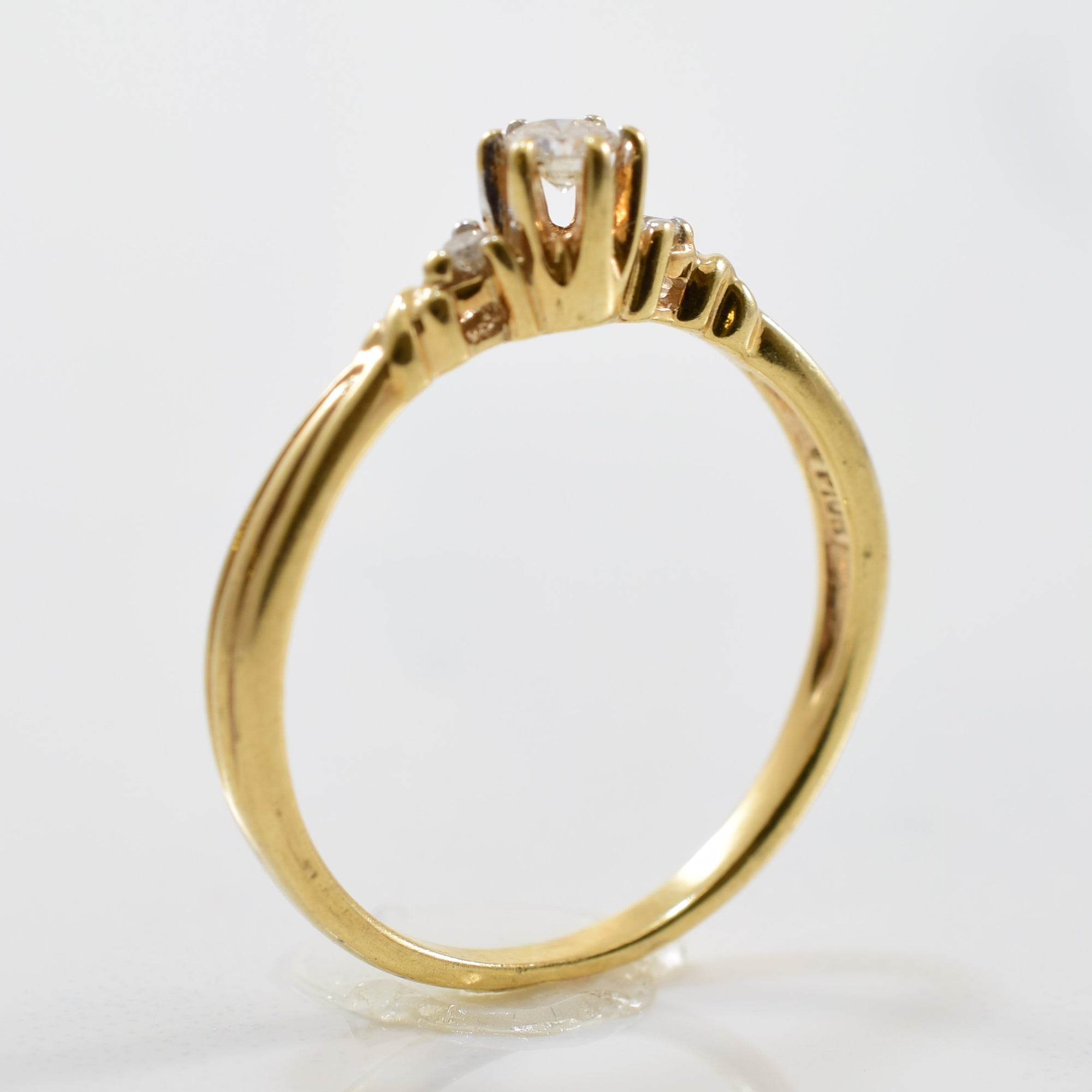 Petite Three Stone Diamond Ring | 0.09ctw | SZ 5.25 |