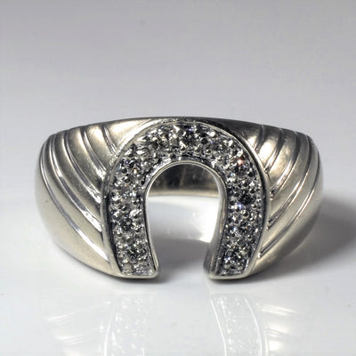 Diamond Horseshoe Ring | 0.15ctw | SZ 8.75 |