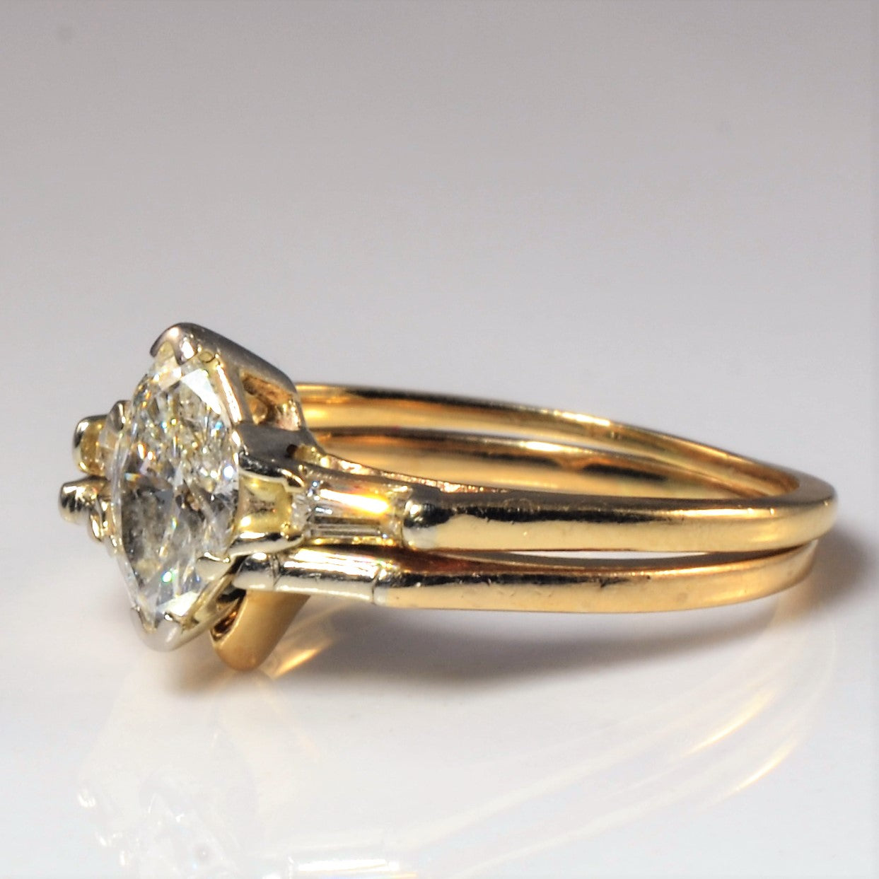 Three Stone Marquise Diamond Wedding Set | 0.52ctw | SZ 5.75 |