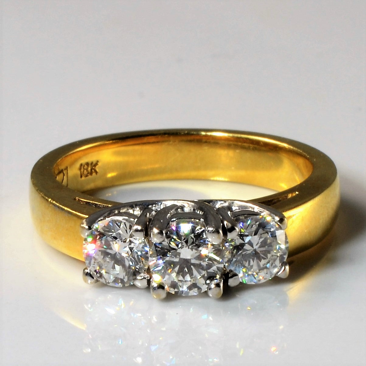 Three Stone Diamond Engagement Ring | 0.93ctw | SZ 6.75 |