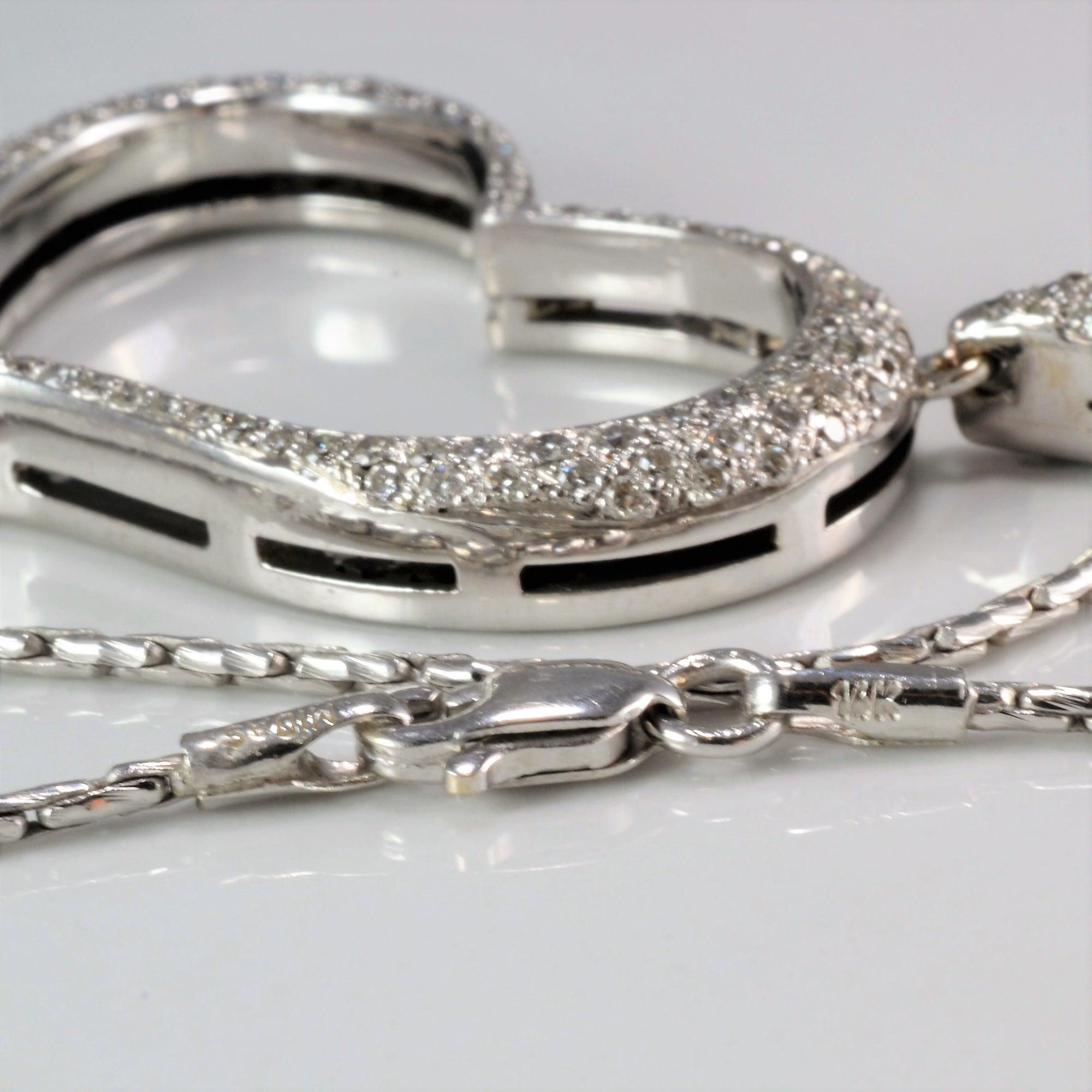 Pave Diamond Heart Necklace | 0.65ctw, 14''|