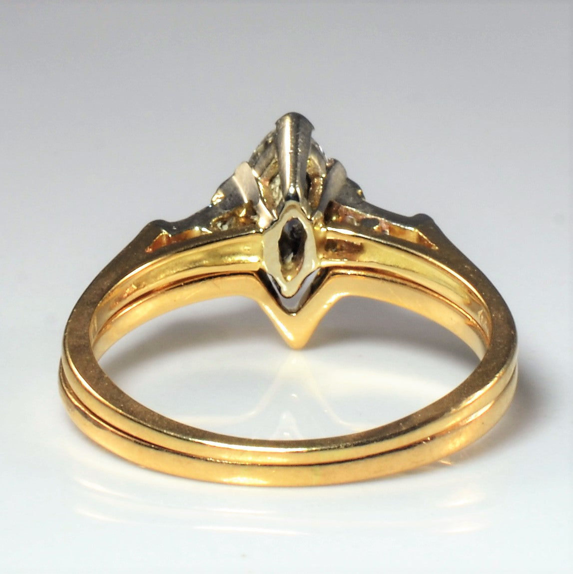 Three Stone Marquise Diamond Wedding Set | 0.52ctw | SZ 5.75 |