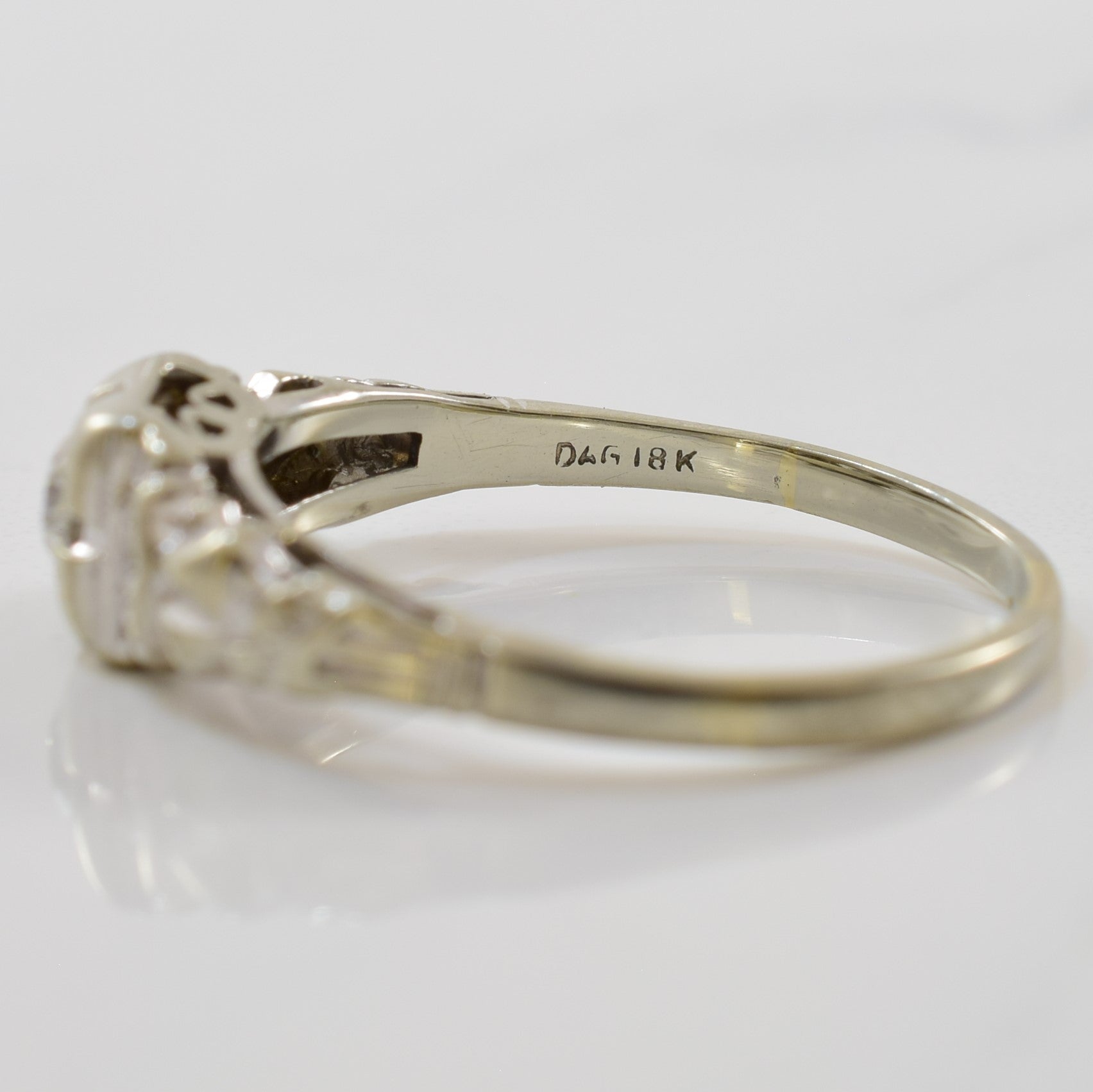 Art Deco Old European Diamond Engagement Ring | 0.19ctw | SZ 7.5 |