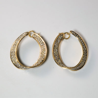 Inside Out Diamond Wave Hoop Earrings | 3.88ctw |