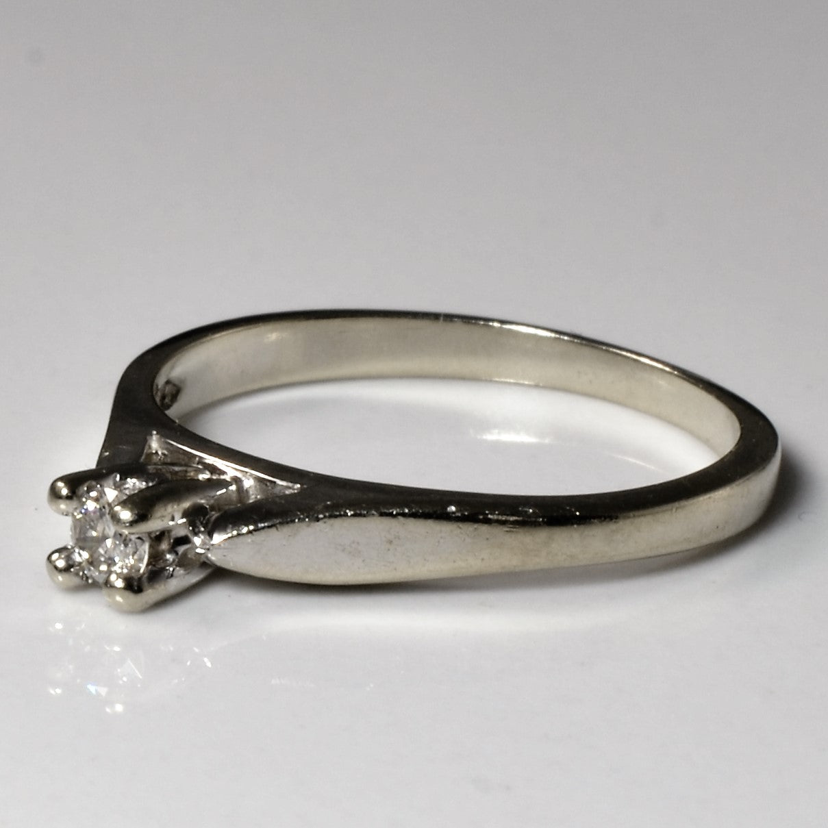 White Gold Solitaire Diamond Promise Ring | 0.07ct | SZ 5.25 |