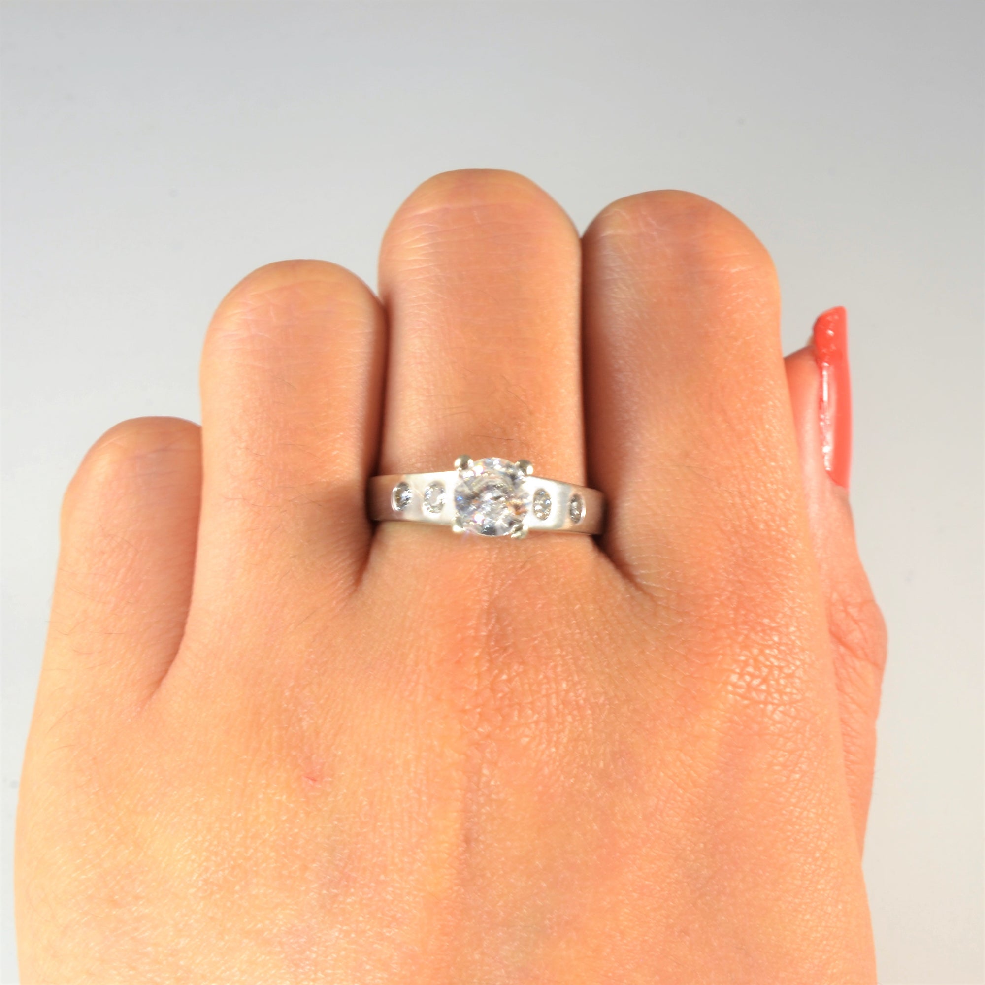 Gypsy Detailed Diamond Engagement Ring | 1.24ctw | SZ 8.75 |