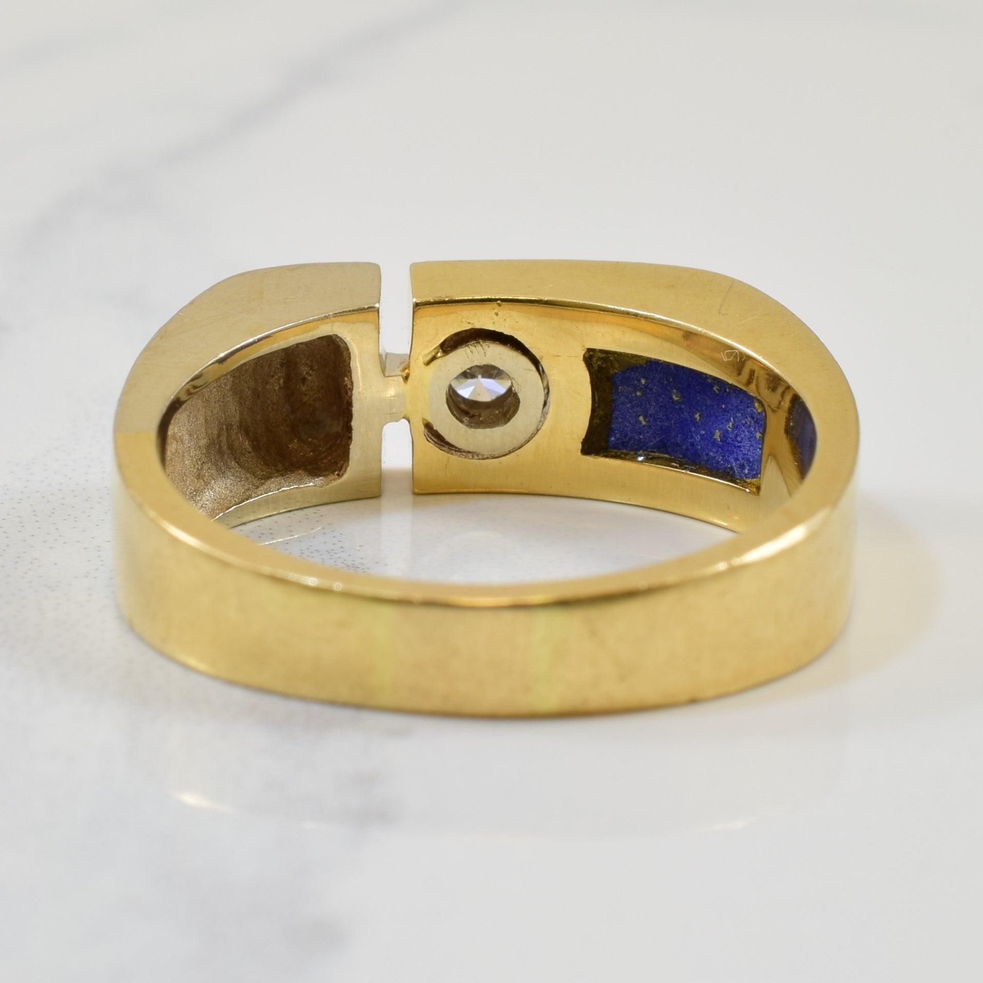 Diamond & Lapis Lazuli Inlay Ring | 0.12ct, 1.80ct | SZ 11 |