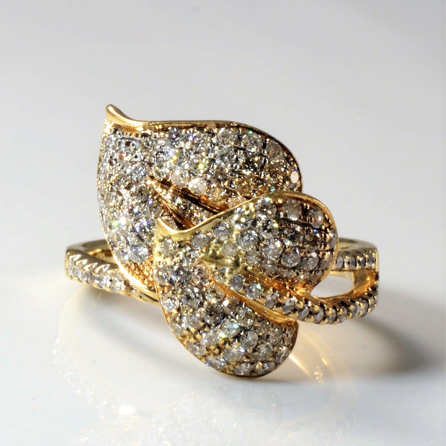 Wrapped Diamond Leaves Ring | 1.00ctw | SZ 7 |