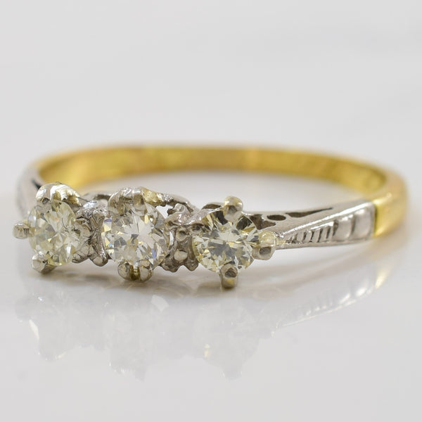 1950s Three Stone Diamond Ring | 0.26ctw | SZ 5.75 |