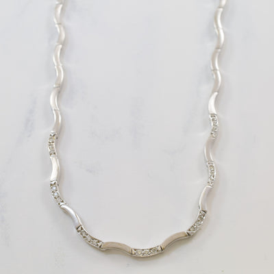 Wavy Diamond Necklace | 0.21ctw | 16