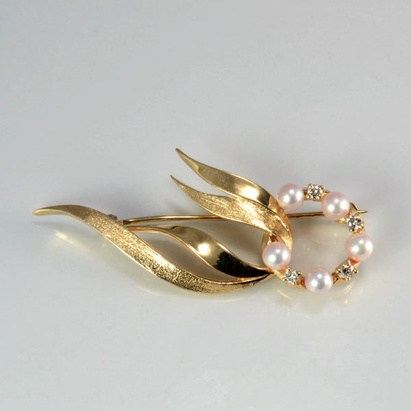 Pearl & Diamond Brooch | 0.12 ctw |