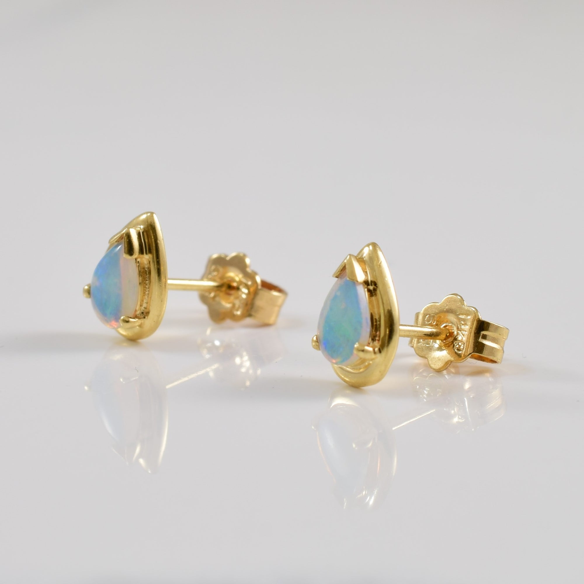 Pear Cut Opal Stud Earrings | 0.30ctw |