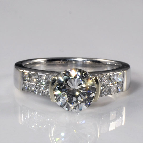 Princess Pave Semi Bezel Engagement Ring | 1.75ctw | SZ 6 |
