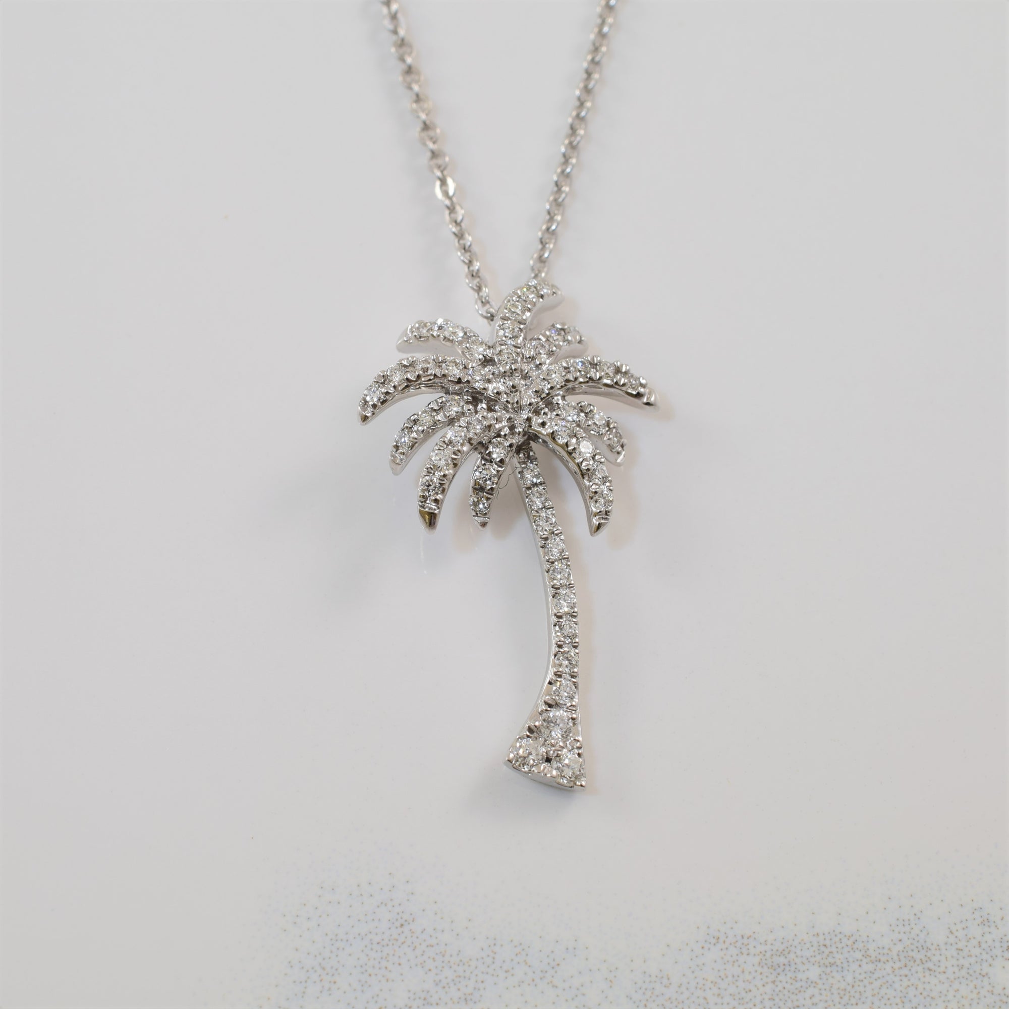 Diamond Palm Tree Necklace | 0.15ctw | 20
