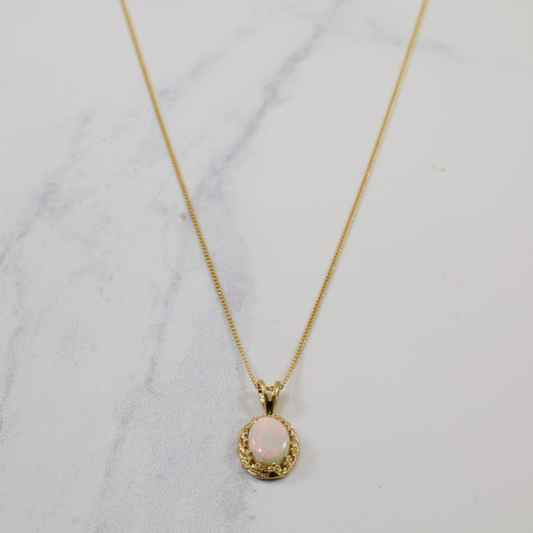 Golden Halo Opal Necklace | 0.81ct | 17