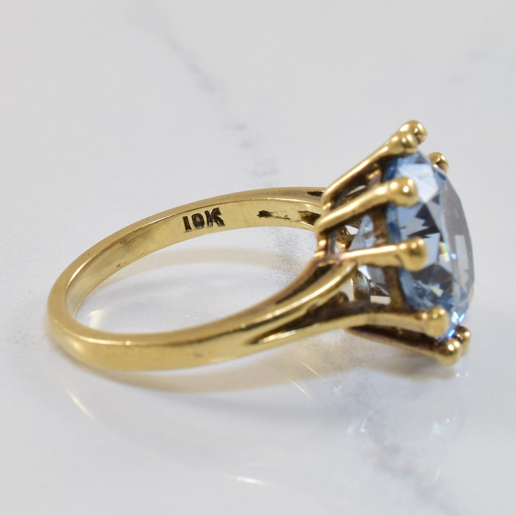 Solitaire Synthetic Spinel Ring | 6.25ct | SZ 6.5 |