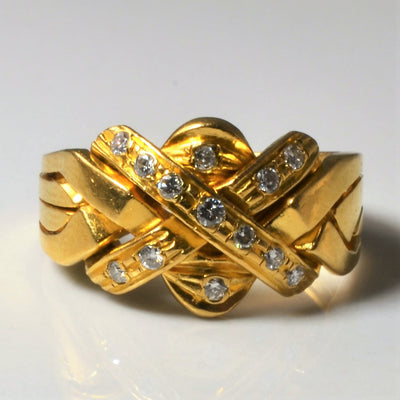Soldered Diamond Puzzle Ring | 0.20ctw | SZ 6.5 |