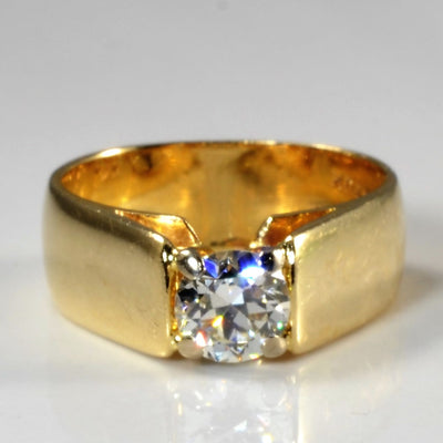 Wide Band Old European Diamond Ring | 0.68ct | SZ 5.75 |