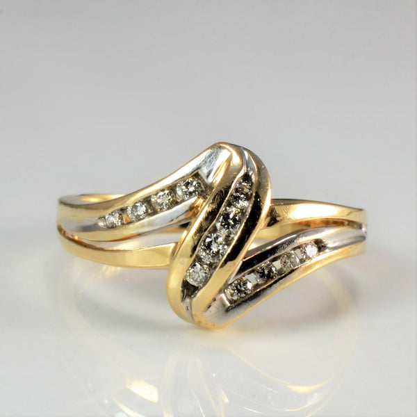 Channel Diamond Bypass Ring | 0.14 ctw, SZ 6.25 |