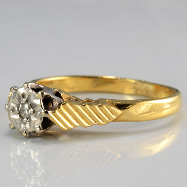 Vintage Offset Solitaire Diamond Ring | SZ 7 |
