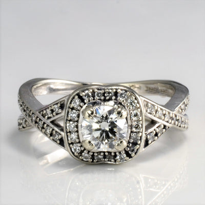 Halo Diamond Engagement Ring | 0.80 ctw, SZ 7.25 | SI2, I |