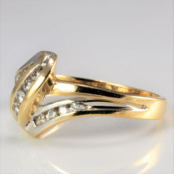 Channel Diamond Bypass Ring | 0.14 ctw, SZ 6.25 |