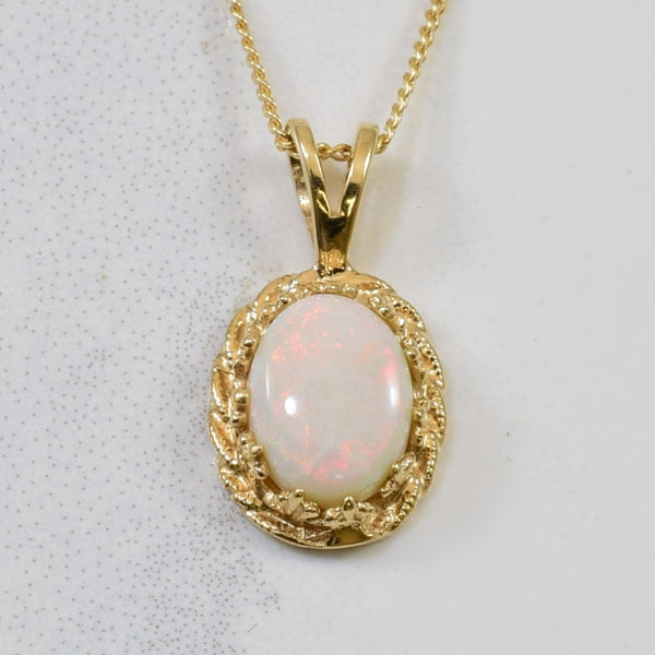 Golden Halo Opal Necklace | 0.81ct | 17