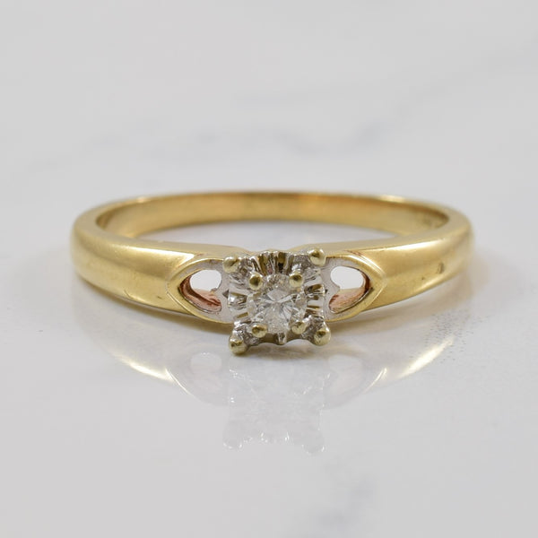 Heart Shank Diamond Solitaire Ring | 0.07ct | SZ 7 |