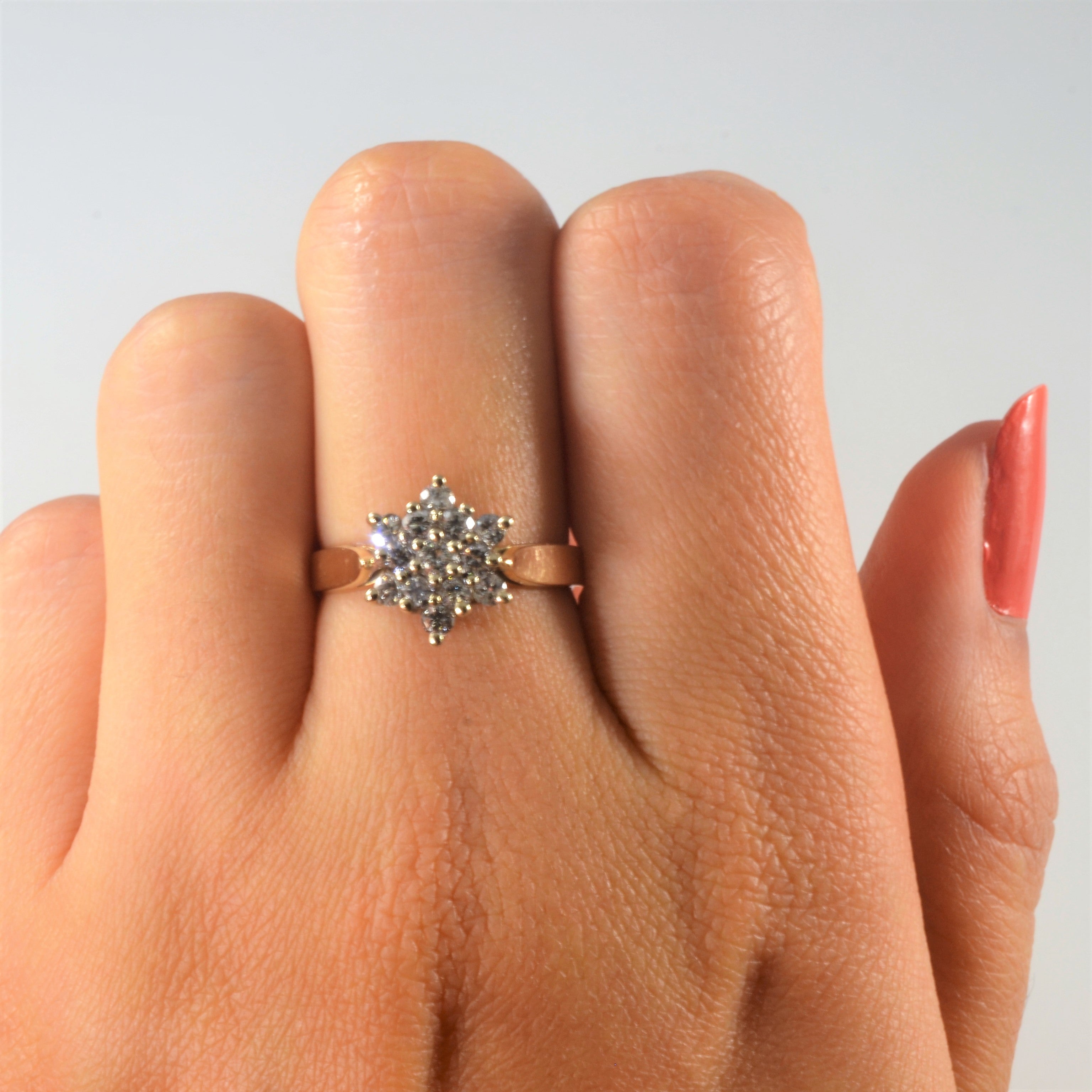 Diamond Cluster Burst Ring | 0.52ctw | SZ 6.25 |