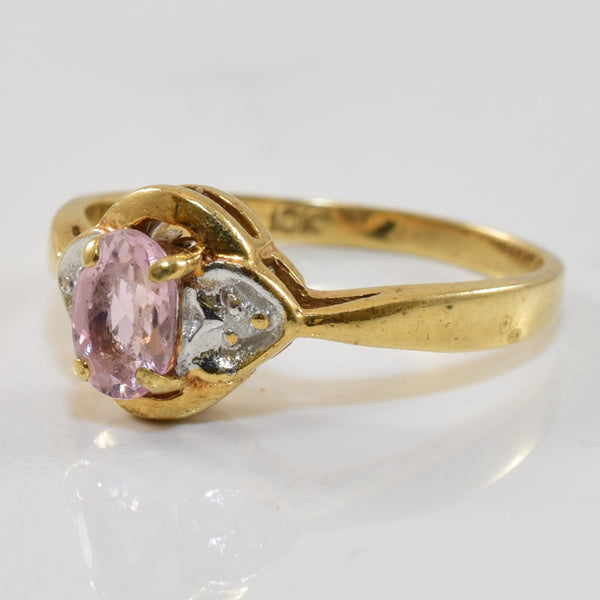 Pink Tourmaline & Diamond Ring | 0.40ct, 0.01ctw | SZ 6 |