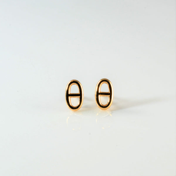 'Hermes' Rose Gold Stud Earrings