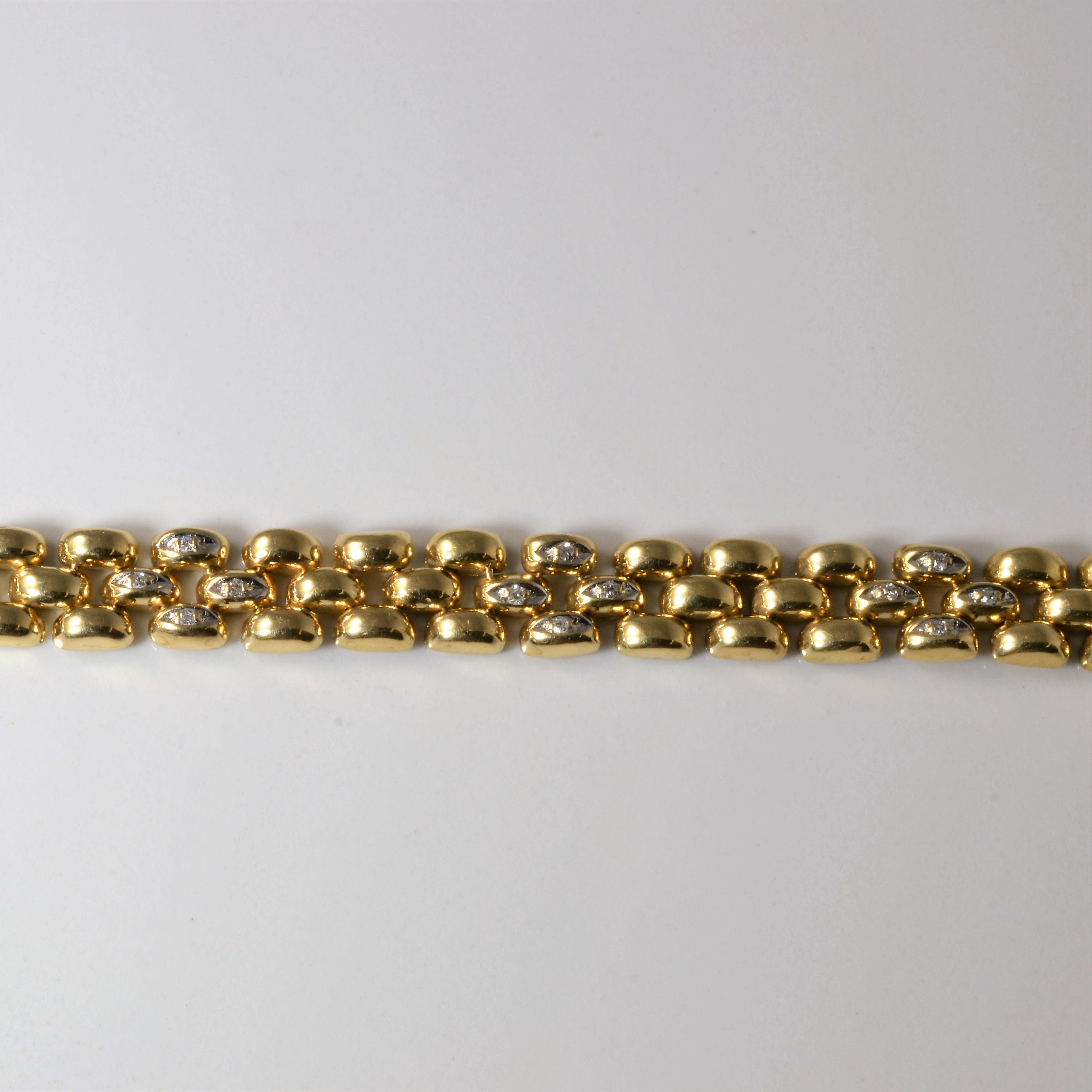 Diamond Panther Link Bracelet | 0.12ctw | 7" |
