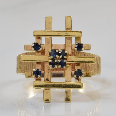 Sapphire Grid Cocktail Ring | 0.35ctw | SZ 10 |
