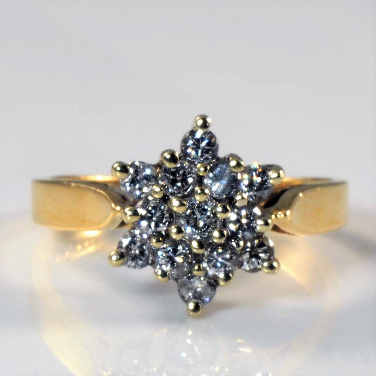 Diamond Cluster Burst Ring | 0.52ctw | SZ 6.25 |