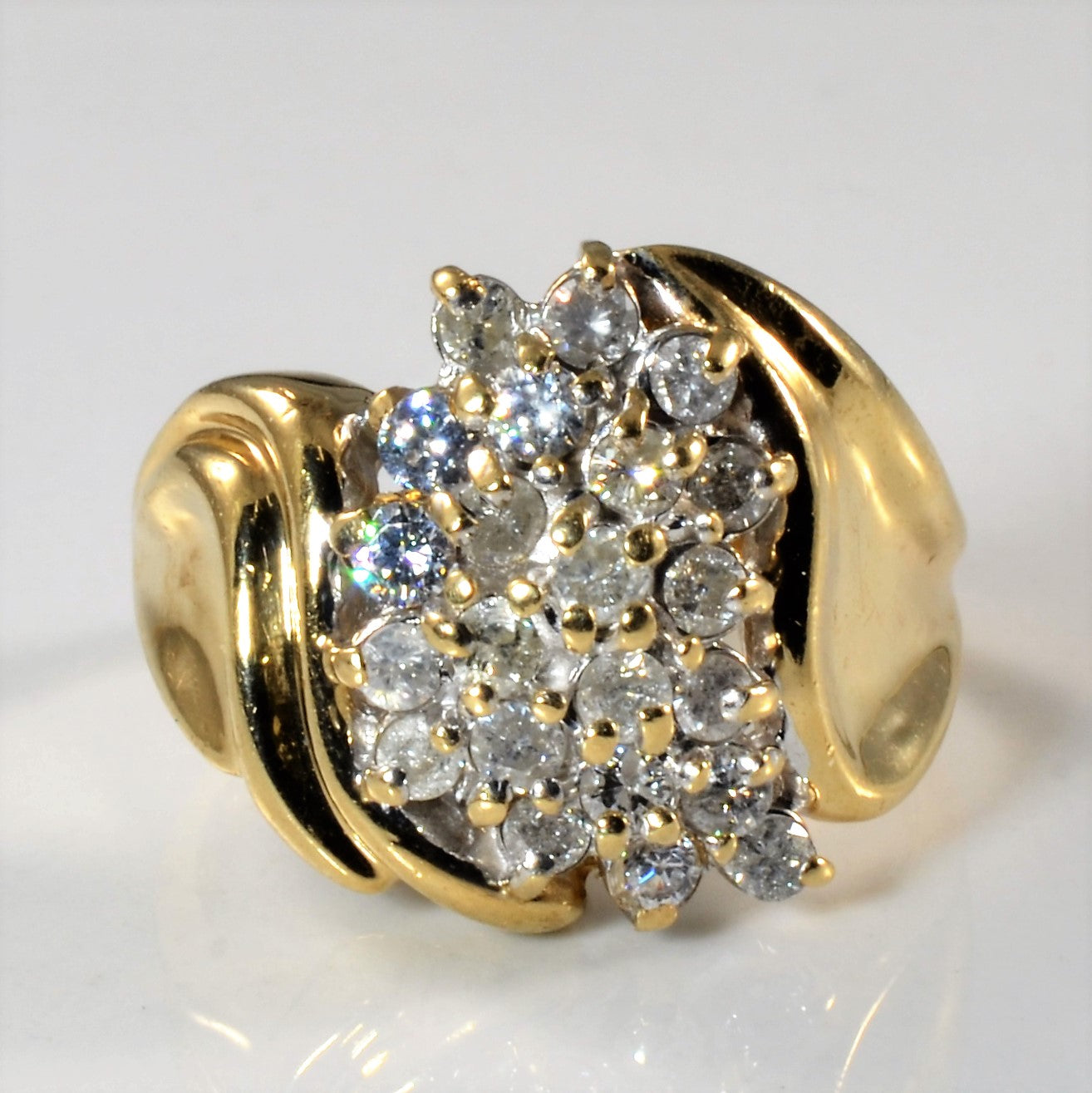 Cascade Diamond Cocktail Ring | 1.00ctw | SZ 8.75 |