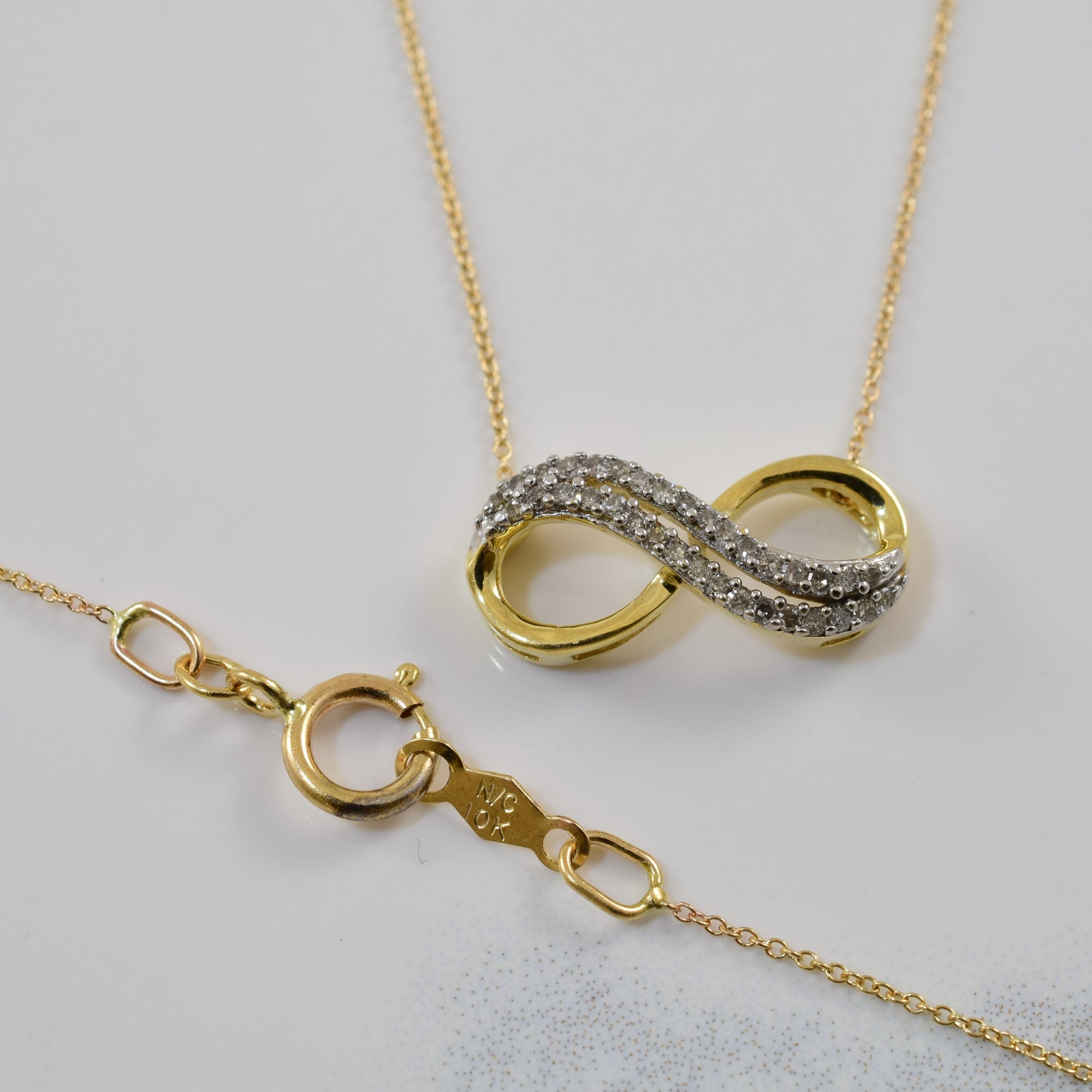 Petite Diamond Infinity Necklace | 0.08ctw | 18