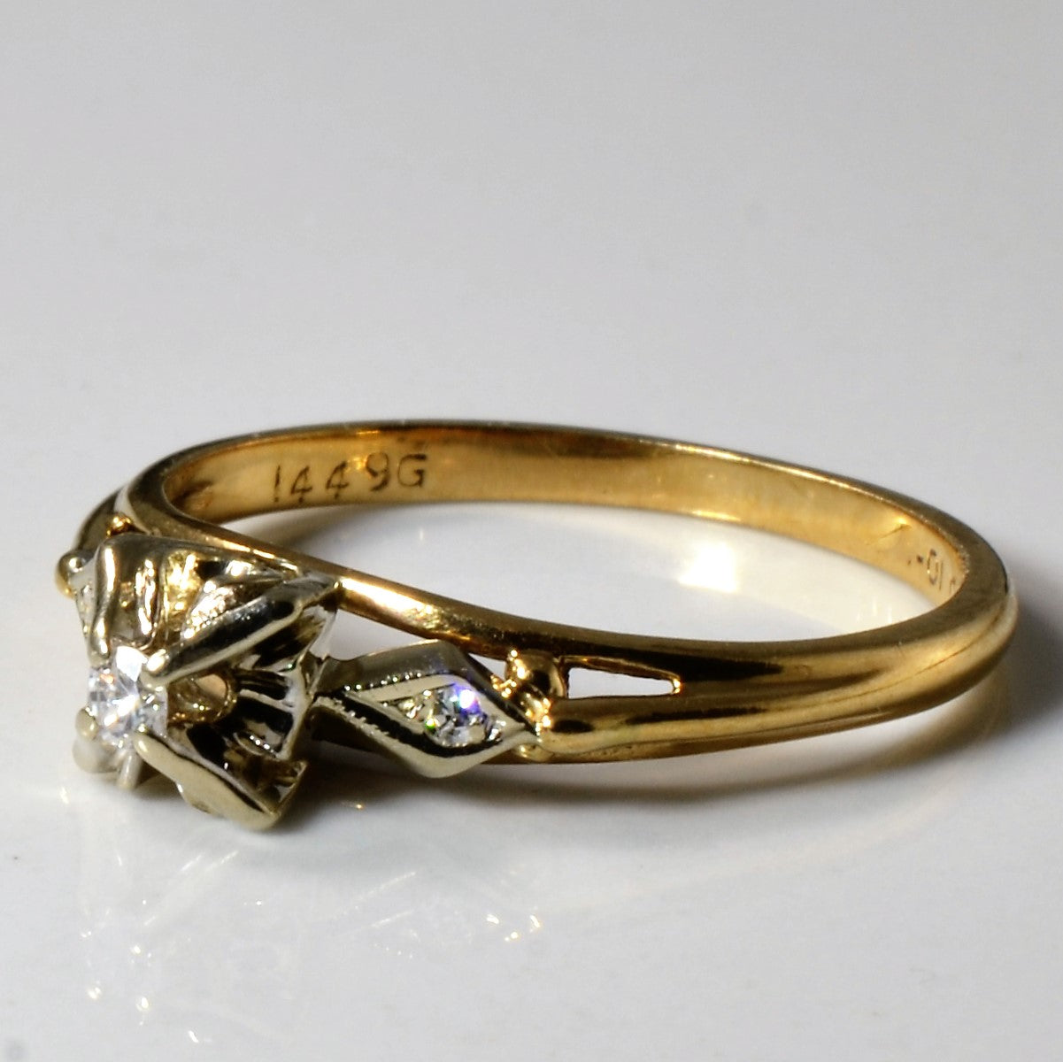 High Set Three Stone Diamond Ring | 0.04ctw | SZ 6 |