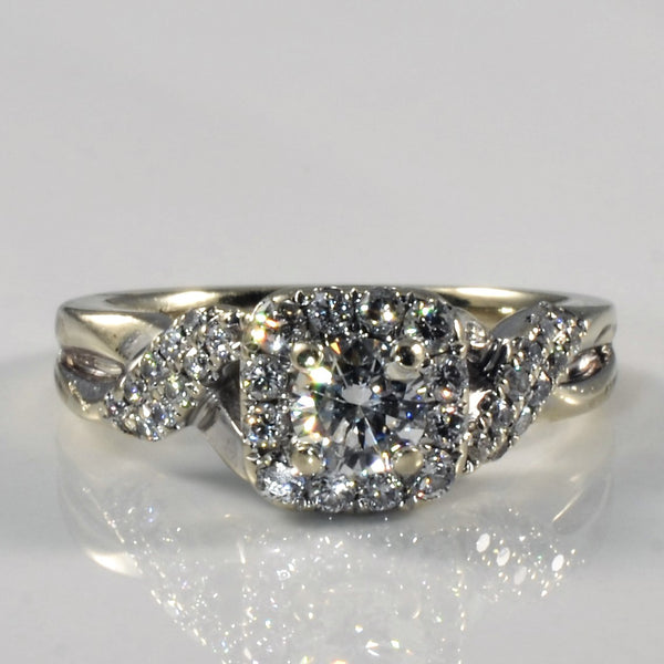 Vera Wang' Halo Bypass Diamond Engagement Ring | 0.68ctw | SZ 5.5 |