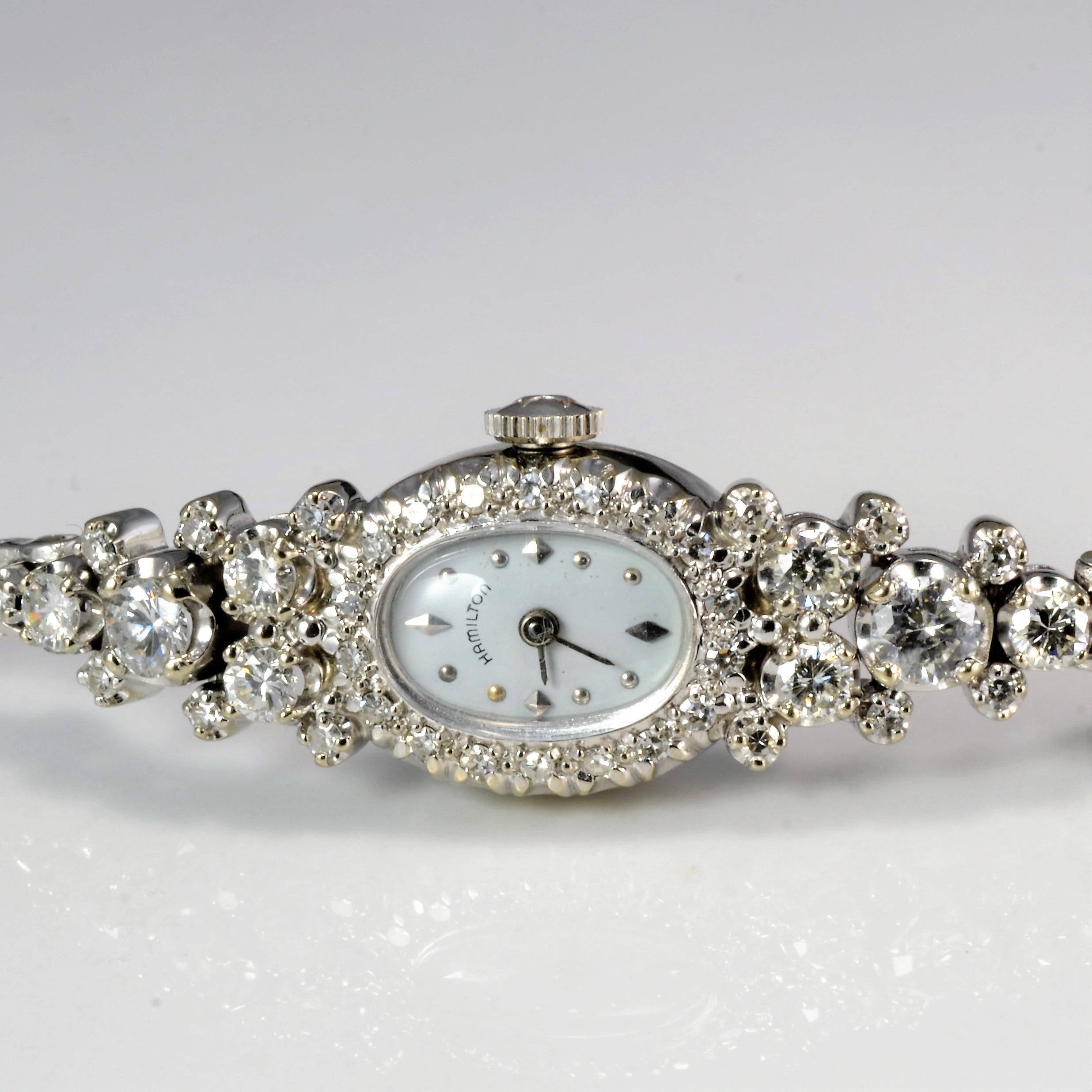 Art Deco Ladies Diamond Hamilton Watch | 1.70ctw | 8" |