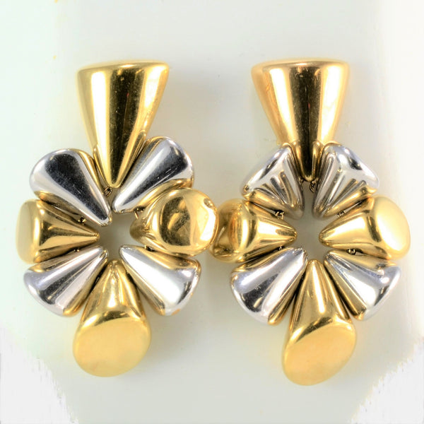 Designer Two Tone Gold Dangle Earrings
