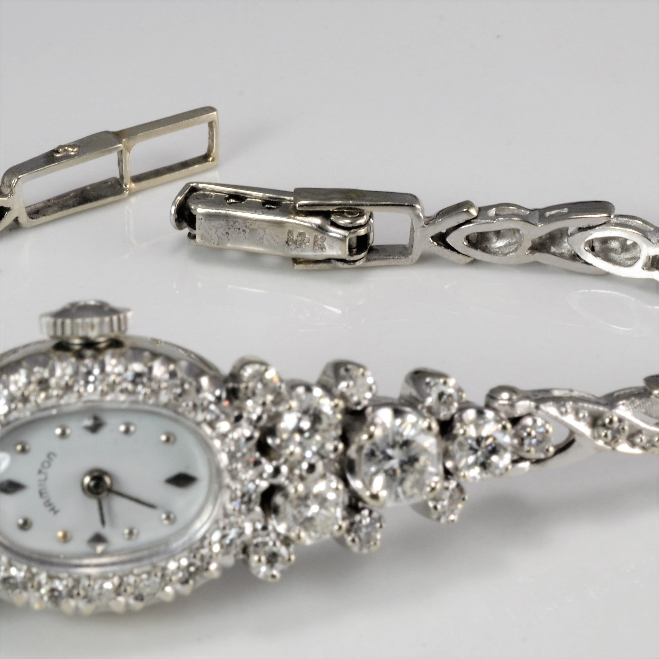 Art Deco Ladies Diamond Hamilton Watch | 1.70ctw | 8" |