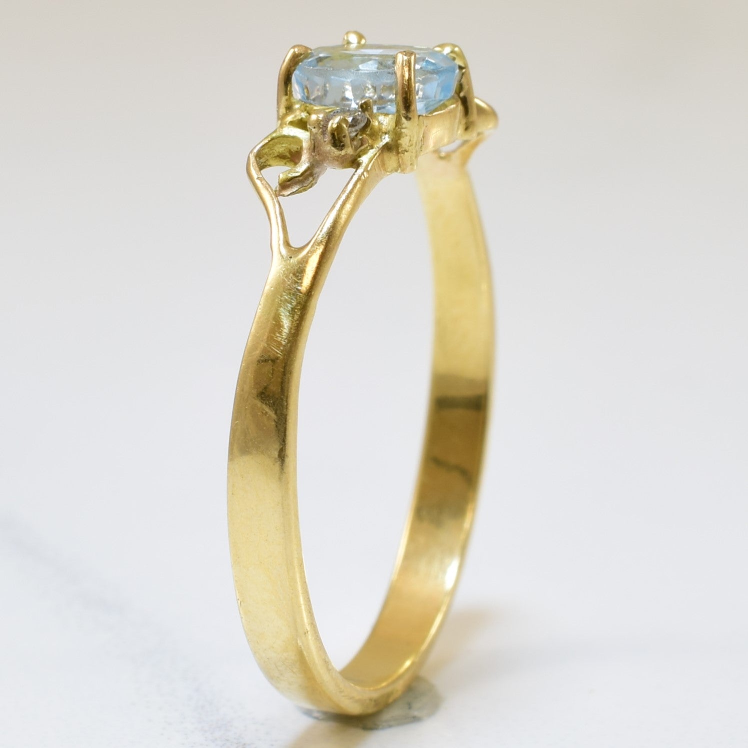 Blue Topaz & Diamond Ring | 0.75ct, 0.02ctw | SZ 10.25 |