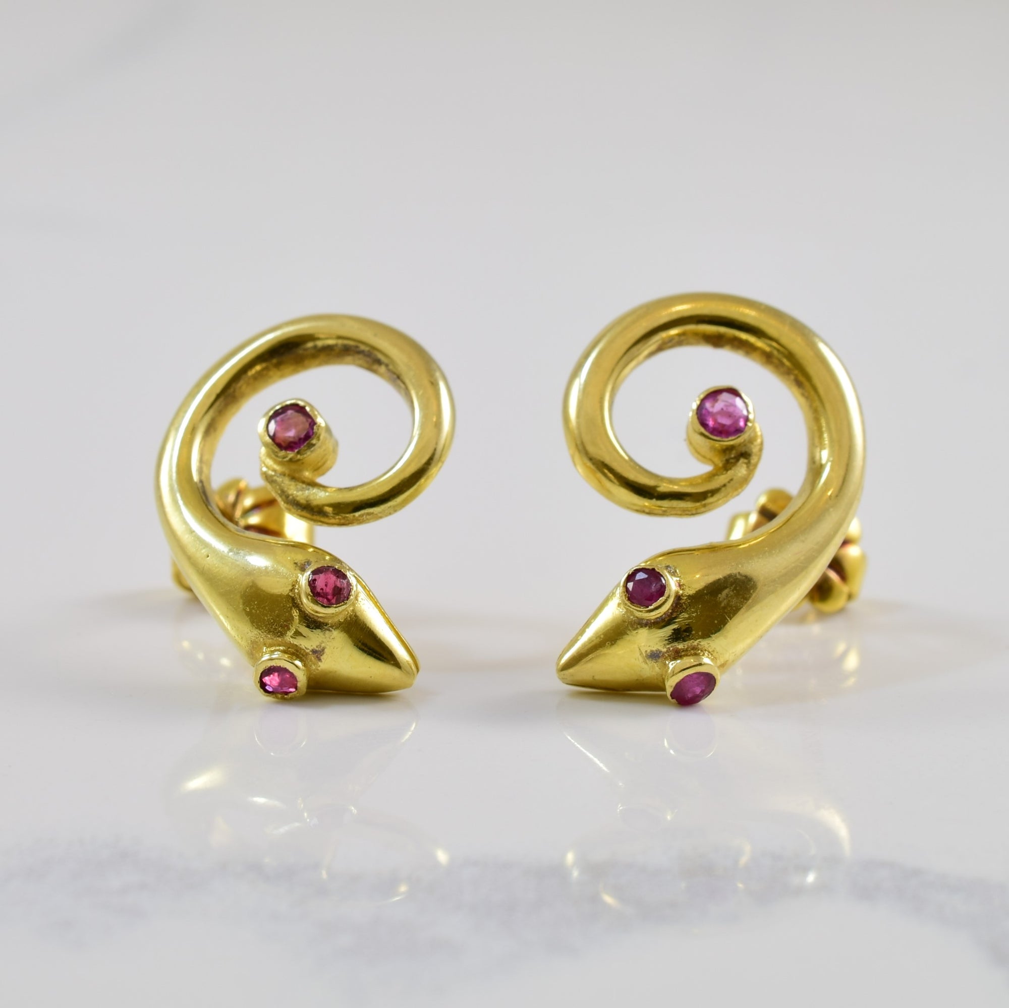 Coiled Snake Ruby Stud Earrings | 0.36ctw |