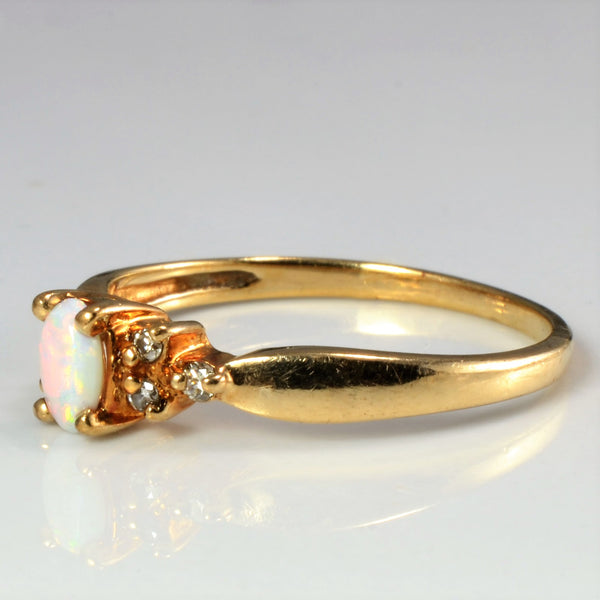 Opal & Diamond Ring | 0.06 ctw, SZ 7 |
