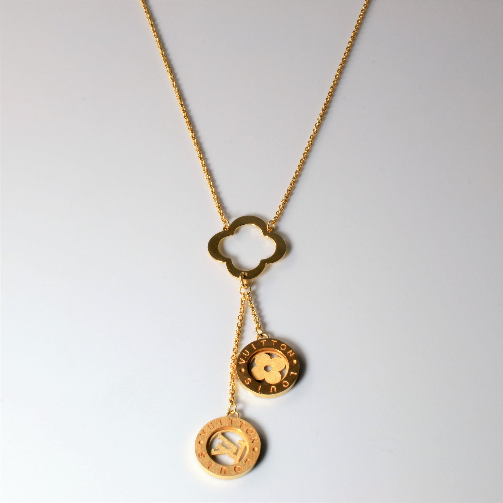 Louis Vuitton' Gold Lariat Necklace | 16