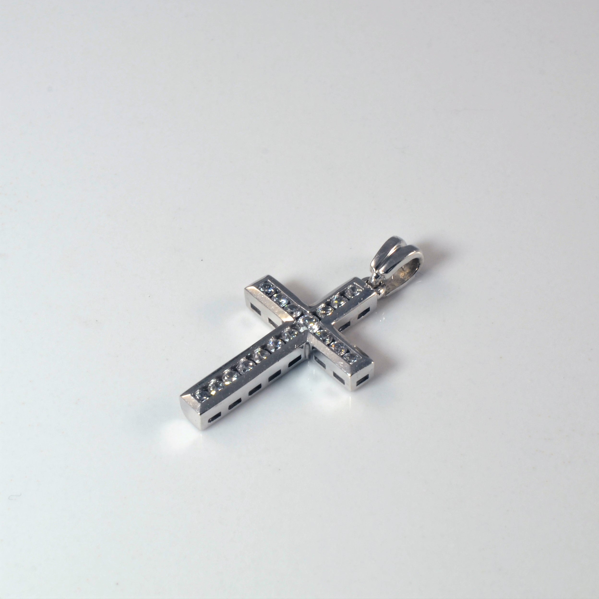 Channel Diamond Cross Pendant | 0.27ctw |